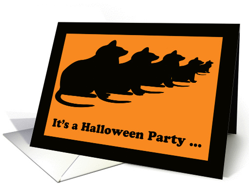 Halloween Invitations -- Black Cats card (253321)