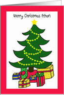 Ethan Christmas Tree Letter from Santa card