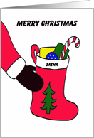 Sasha Stocking Letter from Santa card