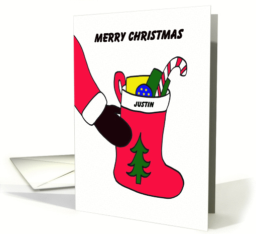 Justin Stocking Letter from Santa card (263297)