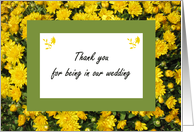 Bridal Party Thank you Cards -- Yellow Mums card