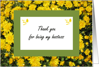 Hostess Thank You Card -- Yellow Mums card