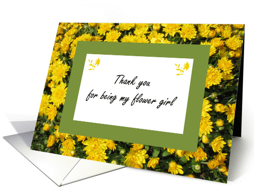 Flower Girl Thank You Card  -- Yellow Mums card (271142)
