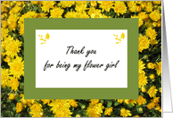 Flower Girl Thank You Card -- Yellow Mums card