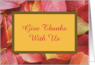 Thanksgiving Invitation Cards -- Autumn Leaves Give Thanks With Us card