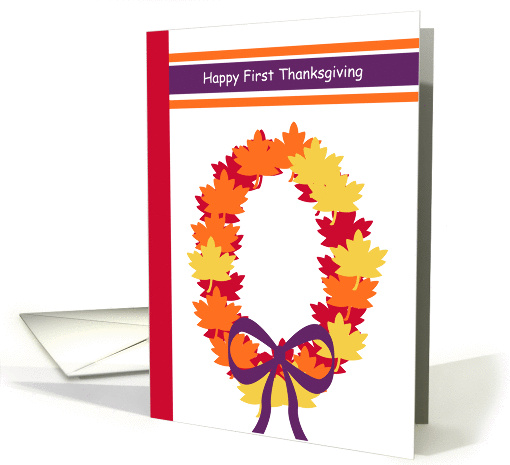 First Thanksgiving Together -- Fall Wreath card (291961)