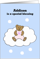 Addison Baby Girl Congratulations card