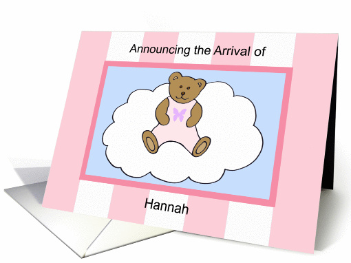 Hannah Girl Announcement card (303054)