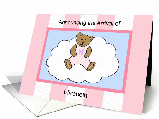 Elizabeth Girl Announcement card (303062)