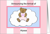 Alyssa Girl Announcement card