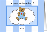 John Boy Announcement card