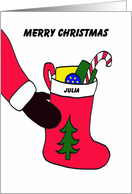 Julia Christmas Stocking Letter from Santa card