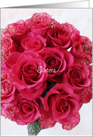 Sister Matron of Honor Card -- Rose Bouquet card