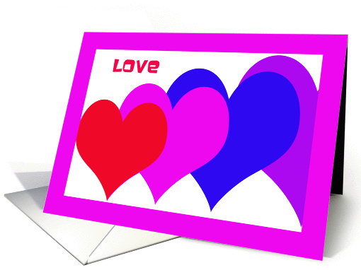 Love Valentine -- Colorful Hearts card (356988)