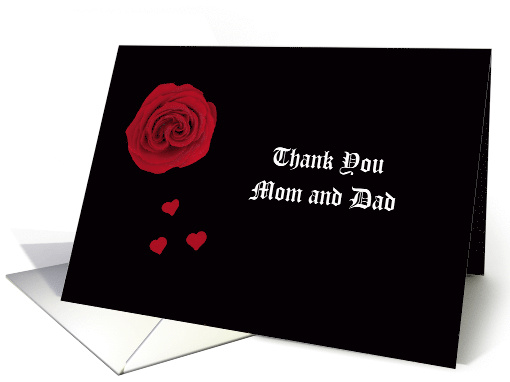 Mom and Dad Wedding Thank You Rose and Hearts card (369648)