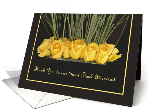 Guest Book Attendant Thank You Card -- Yellow Roses card (374024)