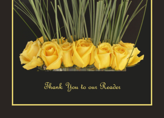 Reader Thank You Card -- Yellow Roses