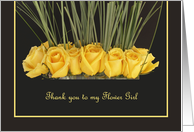 Flower Girl Thank You Card -- Yellow Roses card