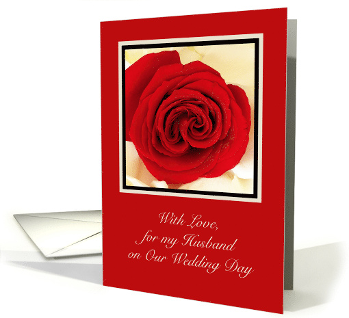 Husband Wedding Red Rose card (398632)