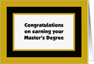 Master’s Degree -- College Graduation Card