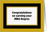 MBA Degree -- College Graduation Card