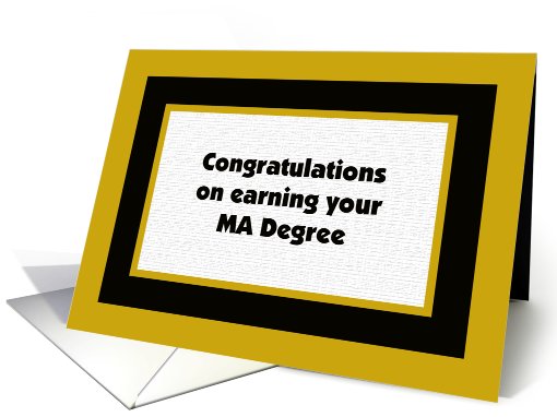 MA Degree -- College Graduation card (403903)