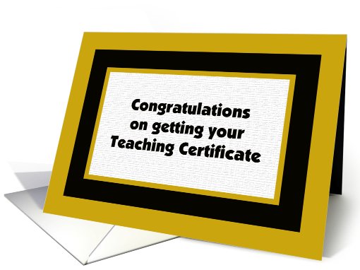 Teaching Certificate Congratulation card (405541)