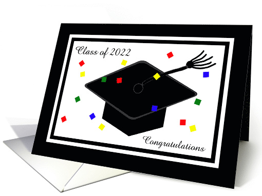 Class of Graduation with Cap and Confetti card (407438)