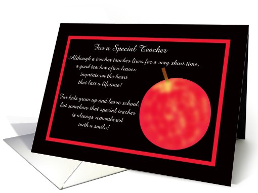 Teacher Appreciation Card -- Appreciation Poem card (410814)
