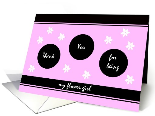 Flower Girl Thank You Card -- Flower Fun in Pink card (418603)