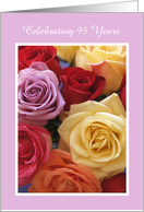 Celebrating 95 Years -- Colorful Roses 95th Birthday Invitation card