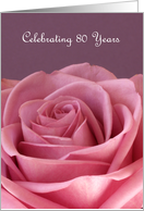 80th Birthday Invitation -- Birthday Rose card
