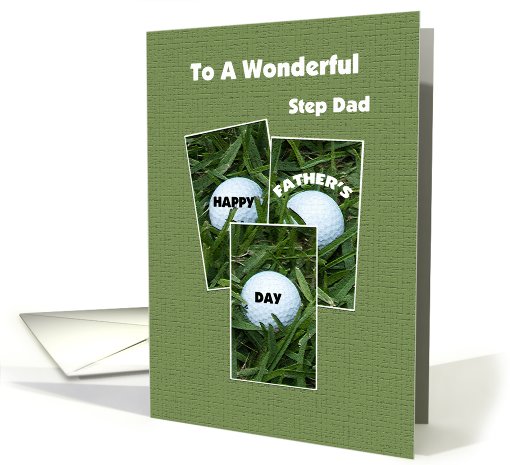 Step Dad Happy Father's Day -- Golf Balls card (433741)
