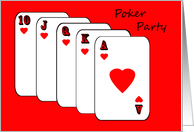 Poker Party Invitation -- Royal Flush card