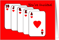 Poker Birthday Party Invitation -- Royal Flush card