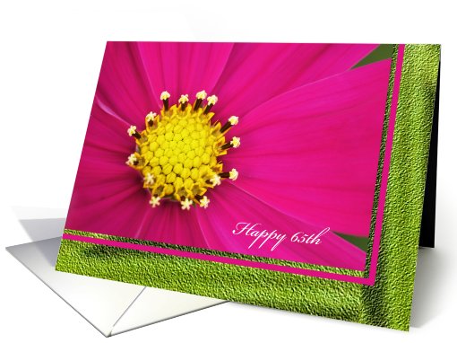 Happy 65th Birthday Greeting Card -- Pretty Pink Cosmos card (437044)