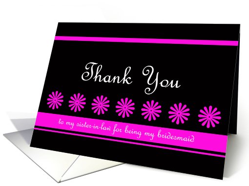 Sister-in-Law Bridesmaid Thank You Card -- Dance of the... (443747)