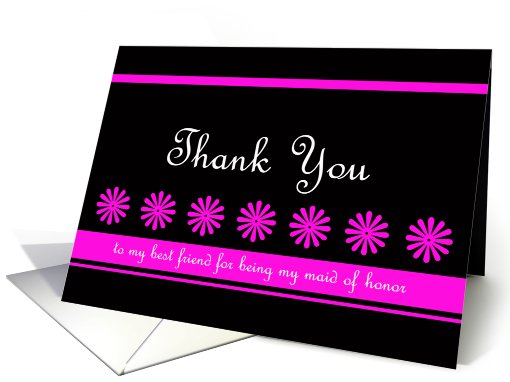 Best Friend Maid of Honor Thank You Card -- Dance of the... (443755)