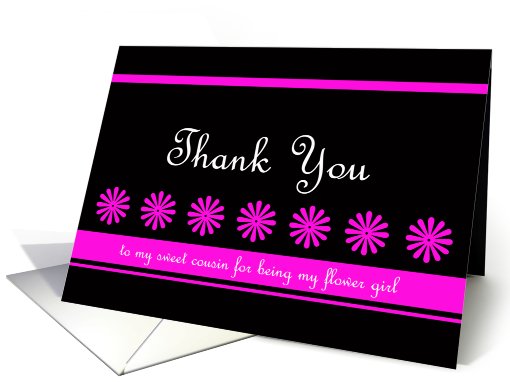 Cousin Flower Girl Thank You Card -- Dance of the Pink Flowers card