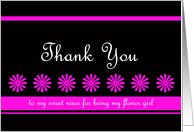 Niece Flower Girl Thank You Card -- Dance of the Pink Flowers card