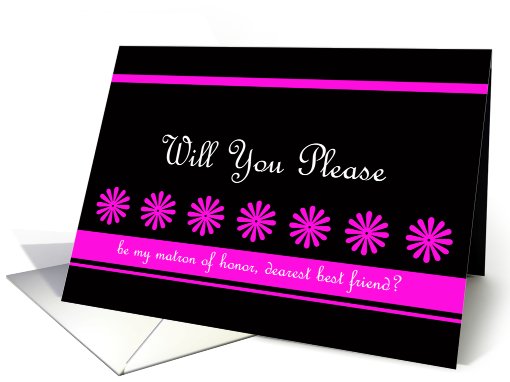 Best Friend Matron of Honor Card -- Dance of the Pink Flowers card