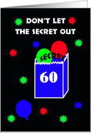 60th Surprise Birthday Party Invitation -- Don’t Let the Secret Out of the Bag card