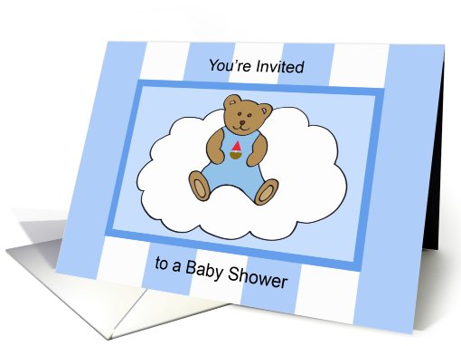 Teddy Bear Baby Boy Shower Invitation card (451587)