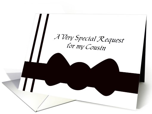 Cousin Ring Bearer Card -- Black Bow Tie card (453739)