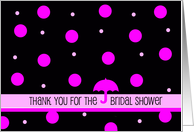 Bridal Shower Hostess Thank You Card -- Dots and an Umbrella card