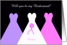 Cousin Will You Be My Bridesmaid Poem Card