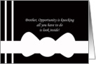Brother Will You Be My Groomsmen? Card -- White Bow Tie on Black card