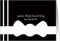 Godson Ring Bearer Thank You Card --White Bowtie on Black card