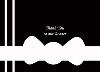 Reader Thank You Card --White Bowtie on Black