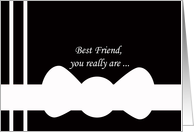 Best Friend Best Man Thank You Card --White Bowtie on Black card